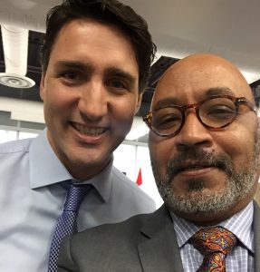 Liben Gebremikael and Justin Trudeau selfie